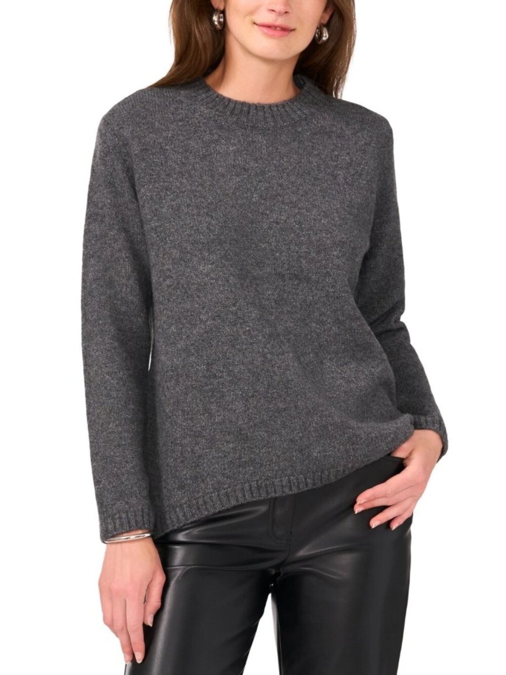 Vince Camuto Plus Size Mock Neck High Low Knit Sweater 2XL Long Sleeve
